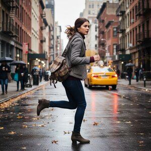 RARE DKNY VTG 80s Wool Buffalo Check Tackle Box Backpack Leather Model Owned